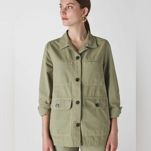 $199 Whistles Zip Front Cargo Jacket Size Medium